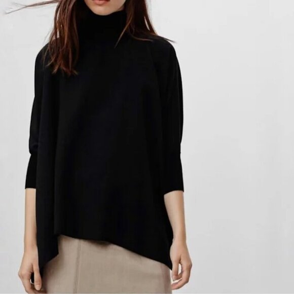 Aritzia Babaton Hamish Turtleneck Top Black Sz S - Picture 1 of 8